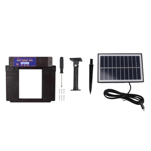 Automatic Chicken Coop Door Opener, Intelligent Double Open with Timer LED Display Solar Powered, with Anti Pinch Function, for Chickens Ducks Geese Poultry (Dark Brown) - color: Dark Brown