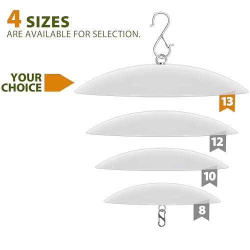 13" Bird Feeder Rain Guard, Hummingbird Feeder Shade Dome Cover, Hanging Baffle for Bird Feeder Pole,Smart Birds Feeder's Umbrella(Translucent), 1 Pack - color: Translucent, size: 13Inch / 1 Pack