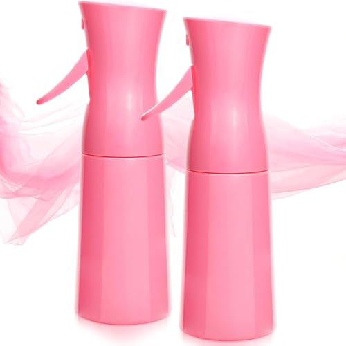 Empty Spray bottles, Spray Water Bottle Fine Mist Refillable, Continuous Spray Bottle for Hair, Skin Care, Planting, Showering Pets, Travel, Cleaning & Home (Pink 2Pack