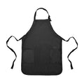 DALIX Apron Commercial Restaurant Home Bib Spun Poly Cotton Kitchen Aprons (2 Pockets) in Black - color: Black