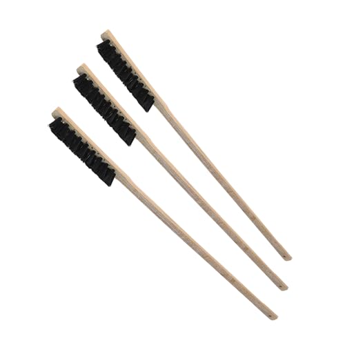 Dioche Essential 3PCS Long Handle Bird Cage Cleaning Brush – Sturdy Wooden Parrots Cage Supplies for Easy Maintenance