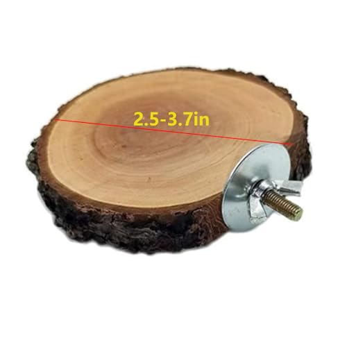 Hamiledyi Perch Platform for Bird Cage,Natural Round Wooden Stand Platform Bird Toy for Canary Parakeet Cockatiel Parrot Budgie Sparrow(3 Pcs) - size: 3.5in
