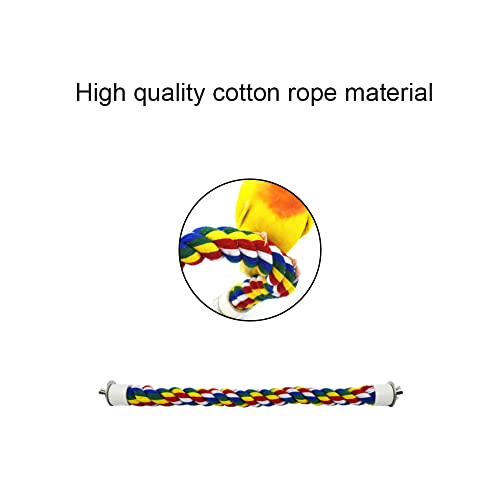Bird Perch Rope Colorful Bird Spiral Rope Practical Parrot Toy Parrot Climbing Rope Cotton Rope Swing Bird Ladder Bridge for Large Medium Small Parrots (24 Inch)
