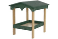 DutchCrafters Recycled Plastic Poly Large Covered Ground Fly Through Raised Platform Bird Feeder with Mesh Seed Tray - USA Amish Made (Turf Green & Weatherwood) - color: Turf Green & Weatherwood