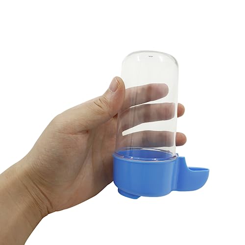 Uenhoy 2 Pcs Bird Water Food Feeder 200ml Automatic Dispenser Parrot Cage | Gravity Flow Auto Refill, Non-Toxic Plastic Safe, Holds 4-5 Days Supply, Narrow Mouth Fits Cage, For Parrot Budgie Lovebird - size: 200ml, 2pcs