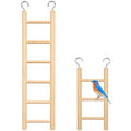 2 PCS Natural Wooden Bird Ladder, Wooden Bird Ladder for Cage, Birds Cage Ladders for Parakeets, Parrots, Cockatoo & Lovebirds (3 Step & 6 Step)