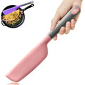Silicone Omelette Spatula Turner, Flip Fold Omelet Turner, 13Inch | Flexible Egg Flip Tool for Non-stick Pans, Heat Resistant omelette flipper for Kitchen Omelet Pancake Crepes - color: Pink-Narrow