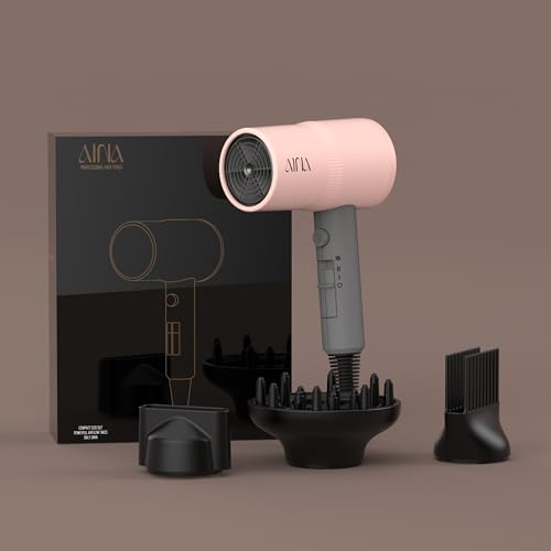 AINA Diffuser Hair Dryer,Comb Full-Featured Blow Dryer 110V(Misty Blush) | 3 Heat/2 Speed;Cold shut button;Lightweight;Compact Size;High Temp;Low Airflow;Same Results;Less Expense - color: Misty Blush, size: 4 Piece