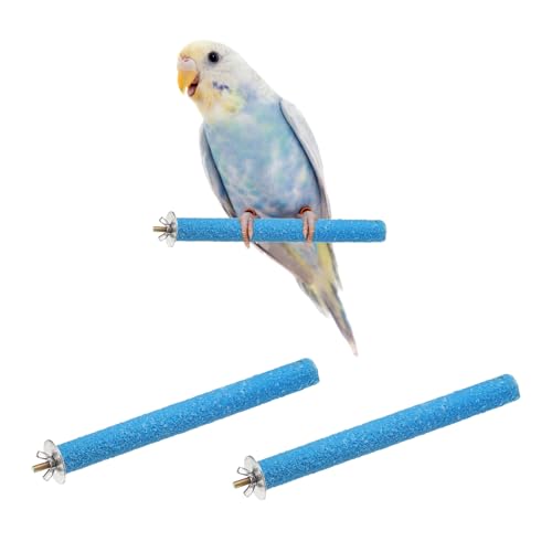 Bird Perch Stand, Colorful Paw Grinding Stick, Wood Rough-surfaced Perch Parrot Stand 20 x 2 Cm, (Blue, 2 Pcs), Intended for Home/Animal Parks/Pet Stores - color: Blue, size: 20 x 2 cm / 7.87 x 0.71 inch