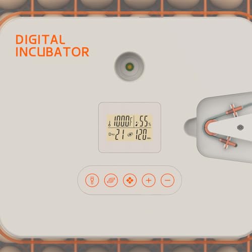 56-Egg Incubator, Automatic Egg Turner with LED Candler, Smart Temperature & Humidity Control, Automatic Water Refill, 360° Clear View, Airflow Circulation – Chicken, Duck, Quail, Bird Egg Hatcher