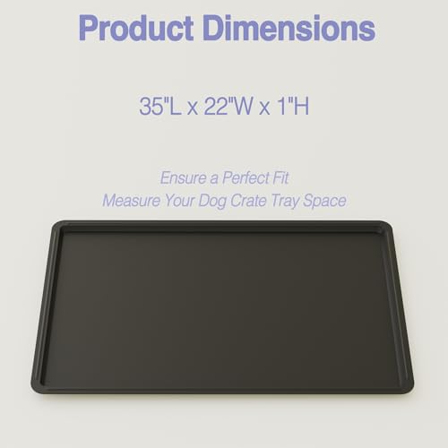 Dog Crate Tray Replacement, 35-Inch Reinforced Chew-Resistant Pan | Fits 36-Inch Crates, Leak-Proof Raised Edges, Multi-Pet & Litter Box Use, Easy Wipe Clean, Potty Training Ready - size: 35.0"L x 22.0"W x 1.0"H