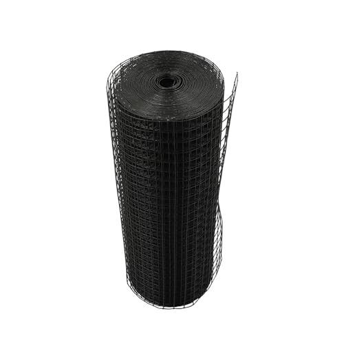 1 in Hardware Cloth, 24 in x 50 ft Chicken Wire Fence, Chicken Wire Mesh Roll with Pliers and Glove for Rabbit Cages, Chicken Coop Fences and Poultry Enclosures(16 Gauge, Black) - color: Black, size: 1in 24in x 50ft(with Gloves and Plier)