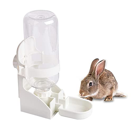 kathson Rabbit Water Bottle, 17oz Hanging Water Fountain Automatic Dispenser No Leak WaterFeeder for Bunny Chinchilla Guinea Pig Hedgehog Ferret - size: 1PCS Water Dispenser, White