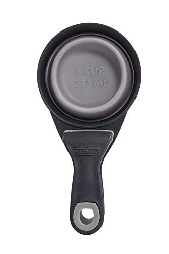 Dexas Popware for Pets Collapsible Klip Scoop, 3-in-1 Pet Food Scoop, Measuring Cup and Bag Clip, 1 Cup Capacity, Light Gray - color: Light Gray, size: 1 Cup Capacity