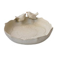 Ceramic 9.45 inch Beige Heavy Duty Ground Wild Bird Bath Bowl or Feeder for Outdoor Garden, Bowl Only - color: Beige