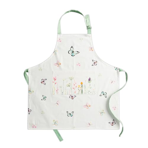 Maison d' Hermine Aprons for women with Pocket 100% Cotton (27.50"x31.50") | Adjustable Neck Strap & long ties Apron Men Chef Wedding Cooking Gardening Server Maid - color: 041 - Botanical Fresh