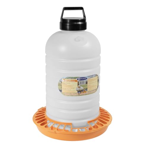 FARM-TUFF Top-Fill Duck Waterer, 7 Gallon – Durable BPA-Free Plastic Poultry Waterer with Wide Base & Splash-Reducing Design