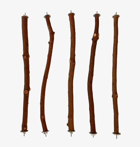 MAC'S Hardwood Madrone Bird Perches, Natural Brown 24 inch Harwood Madrone Wood 5 Pieces