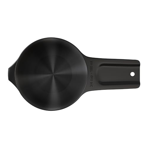 Color Up ¾ Cup Measuring Cup (180 ml) – Premium Blck Stainless Steel, Accurate for Wet & Dry Ingredients, Embossed Markings, Easy-Pour Spouts, Dishwasher-Safe, Kitchen Essential - size: 3/4 Cup (180 ml) Black