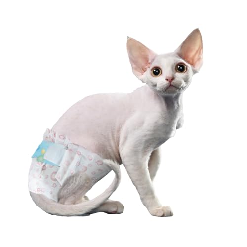 Disposable Cat Diapers, 40 Count – Perfect for Both Male and Female Cats, for Elderly, (S) Incontinent, or Post-Surgery Cats and Dog – Leak-Proof, Super Absorbent & Hypoallergenic Pet Diapers - size: S