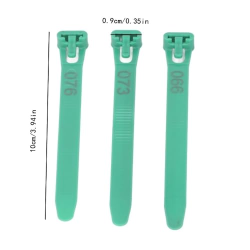 100Pcs Numbered Poultry Leg Rings 1-100 Identification Tags Reusable Bands for Chickens Ducks Geese Pigeons(Green) - color: Green
