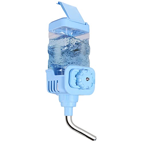 Vannon Small Pet Water Bottle, 25oz Top-Fill Cage Water Dispenser, Blue | Top-fill small pet water bottle with a spring-free stainless steel nozzle for everyday hydration and easy refills. - color: Blue, size: 25oz