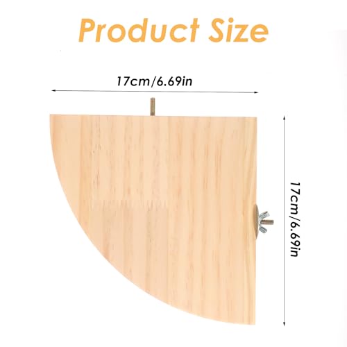 Bird Perch Platform Stand Wooden Parrot Perch Corner 6.7 Inches Fan Shape Playground Cage Accessories Parrot Stand Flat Perches for Bird Cages Corner Shelf for Birds Parrots Hamster Gerbil