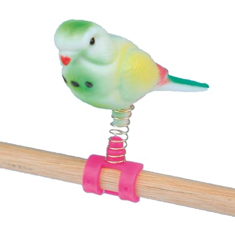 Penn-Plax (BA509 Acrylic Bird Figure, Small Size on Spring | Easily attaches to cage | Give Your Bird a new Friend
