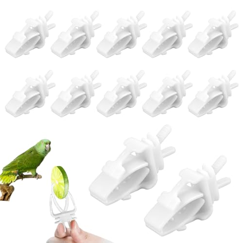 12 Pieces Bird Cage Food Holder, Millet Holder for Birds Cages Small Animal Fruit Vegetable Stick for Budgie Parakeet Macaw Cockatiel Conure Cockatoo Macaw