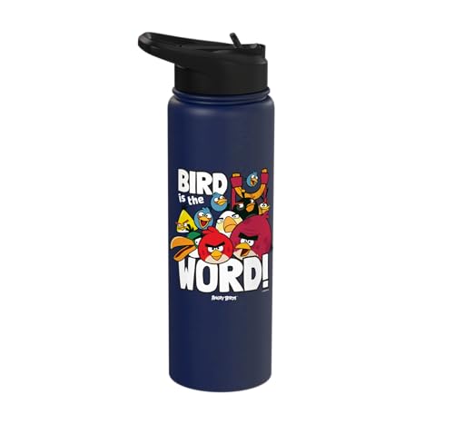 Angry Birds Group Bird is the Word Stainless Steel Insulated Water Bottle - color: Navy Blue
