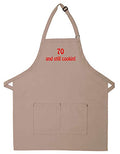 Made in the USA Personalized Embroidered Premium Adult Apron for Men Women Fathers Mothers Day Kitchen BBQ Grilling Gift - color: Khaki, size: Standard