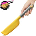 Silicone Omelette Spatula Turner, Flip Fold Omelet Turner, 13Inch | Flexible Egg Flip Tool for Non-stick Pans, Heat Resistant omelette flipper for Kitchen Omelet Pancake Crepes - color: Yellow-Narrow