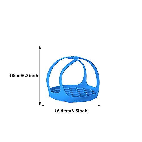 Silicone Sling Lifter, Cooker Sling With Handles Cooling Drying Rack Bakeware Sling Egg Steamer Rack for Cooking, Roasting, Drying(COLOR:Blue/6.5 Inch)