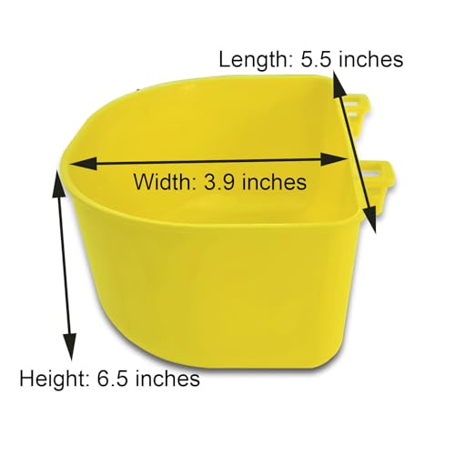 3pcs Cage Cups 25oz Feeder and Waterer Chicken Food Bowl, Hanging Rabbit Drinker Cup Yellow Bird Water Container with Hooks,Pet Feeding Dish for Small Animals
