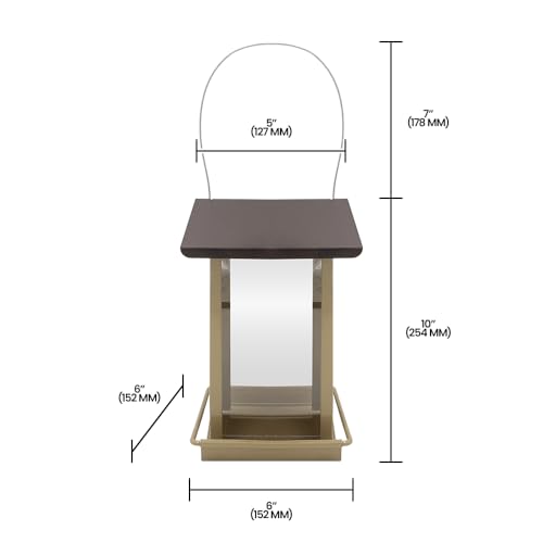 Zenport Z38188 Small Hanging Metal Hopper Bird Feeder, 2.1-Quart/2.6-Pound Seed Capacity