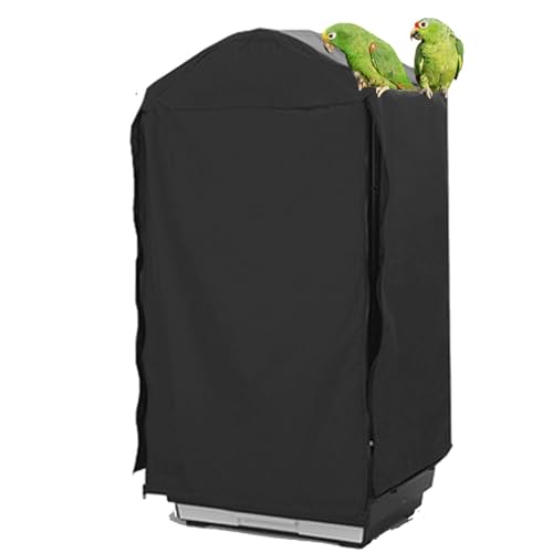 QBLEEV Birdcage Cover, Parrot Cage Night Cover Shade, Universal Cage Covers | Pet blackout windproof light-proof sleep reduces distractions night tear-resistant cloth without cage-14.1x18.5x35.4" (LxWxH) - color: Grey, size: 14.1"L X 18.5"W X 35.4"H