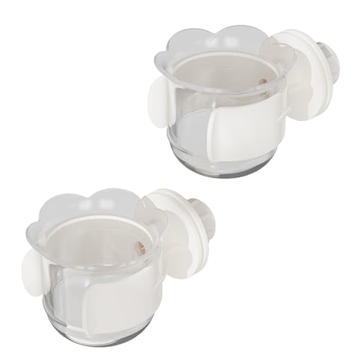 2pcs/4pcs PET Bird Bowls with Clamp, Bird Cage Feeder, Durable Water Bowl, Feeding Cups, Water Feeder for Cockatiel, Parakeet, Macaw, Finches, Lovebirds, Small Animals Gray (White, 2pcs) - color: white, size: 2pcs