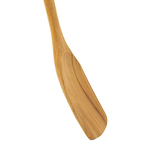FAAY 15 Inches Wok Spatula, Long Handle Stir fry Paddle, Turner, Handcrafted from High Moist Resistance Teak Wood for Non Stick Cookware - size: 15 Inch Spatula