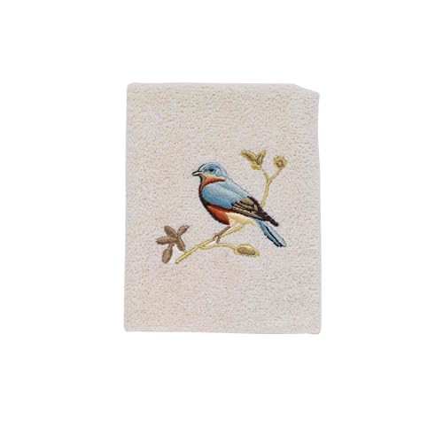 Avanti Linens - Washcloth, Soft & Absorbent, Nature Inspired Bathroom Decor (Gilded Birds Collection) - color: Gilded Birds, size: Washcloth