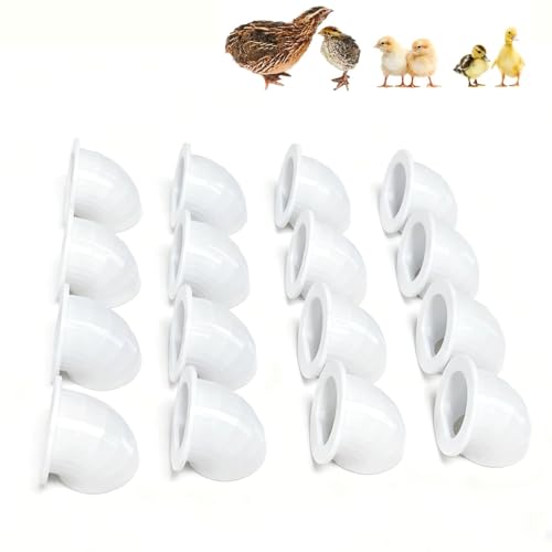 Quail Chick Port Feeder Compatible with DIY Bucket Pail Bin Container Coturnix - Set of 16 (1.5in) - size: 1.5in