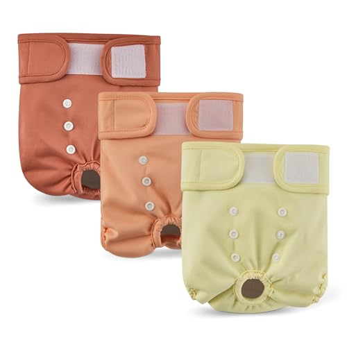 Amazon Basics Reusable Washable Dog Diapers, Highly Absorbent, Female, Medium, 3-Pack, for Senior Pets, Incontinence, Fertility Cycles - size: M