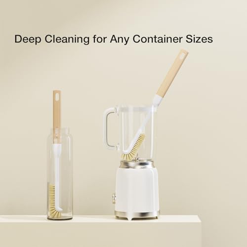 Cleaning Brush, Diveotree Hard Bristle Brush for Deep Cleaning Grout, Sink, Cup, Teapot, Bottle, Blender, Multi-Purpose Brush wih Long Handle for Kitchen (White) - color: White