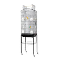 64 in Bird Cage, Parrot Cage, Parakeet Cage - Large Hanging Birdcage with Solid Iron Wrought Construction, Rolling Storage & Bird Stand, Flight Nest for Cockatiel, Budgie, Canary & Small Parrots - size: 18.0"L x 64.0"W x 14.0"H