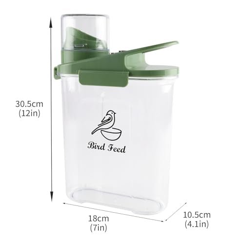 Bird Seed Storage Container,Pet Food Storage Containers with Handle and Measuring Cup/Lid,Airtight Bird Food Storage Container for Wild Bird Feeders Dispenser Hermetically Or Outdoor Feeding