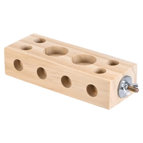 M METERXITY Bird Chew Play Thing, 1.22x2.2x5.9 in Pine Wood Parrot Bird Perch Stand Teeth Chew Bite Games for Parrots/Cockatiels/Parakeets - size: 1.22x2.2x5.9 in