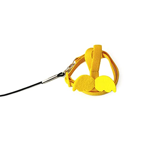 Bird Harness Leash Flight Training Vest Costume Clothes Lovebirds Cockatiel Conures Flying Clothing - color: Yellow, size: Small