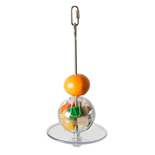 Featherland Paradise - Hanging Buffet Ball - Interactive Bird Toy and Treat Dispenser - Creative Foraging Systems - Ideal for Medium to Extra Large Birds - style: Buffet Ball & Skewer