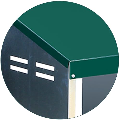 Chicken Nesting Boxes,10 Compartment Metal Roll Away Nest Box for Chicken Coop,Chickens Laying Egg, Lid Cover to Protect Eggs,Easy Egg Collection,Cleanable Pull Out Hen Roosting Boxes - color: green, size: 10 holes