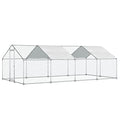 Large Metal Chicken Run, Chicken Coop with Lockable Door Spire Shape Walk-in Chicken Hen House with Waterproof & Anti-UV Cover for Duck Rabbit Habitat Cage Outdoor Poultry Cage for Yard Farm - size: 240.0"L x 120.0"W x 79.0"H