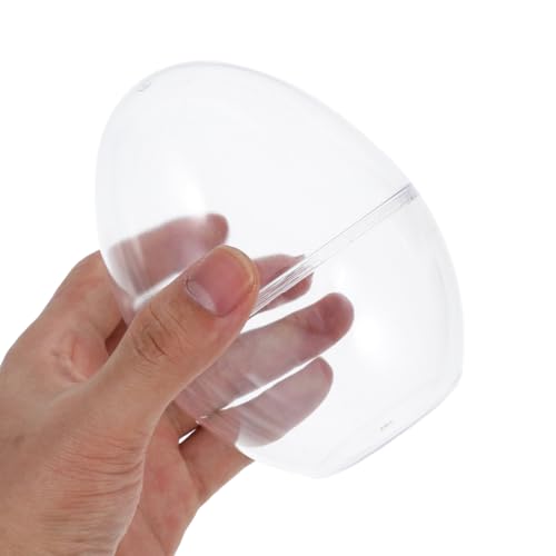 Kisangel 4Pcs 4.7 Inches Large Clear Easter Eggs - Empty Fillable Plastic Eggs for Easter Party Basket Stuffer Wedding Baby Shower Christmas Decoration